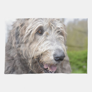 Cute Irish Wolfhound Kitchen Towel