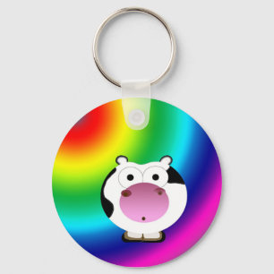 Cute Irregular Moo Keychain
