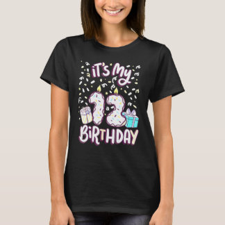 Cute It S My 12th Birthday Cake Donut 12 Year Old T-Shirt