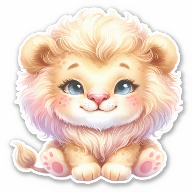 Cute It Up! Lion Custom Cut Scrapbooking Sticker (Front)