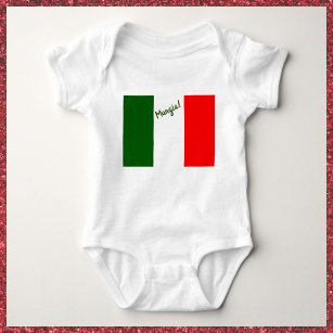 Cute Italian Flag Red Green and White Baby Bodysuit