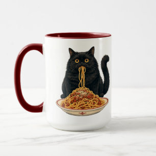 Cute Italian Food Lover Cat Design Mug
