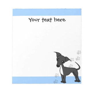Cute Italian Greyhound Cartoon  - Pawprint Blue Notepad