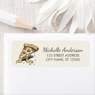 Cute Italian Pizzeria Pizza Return Address        