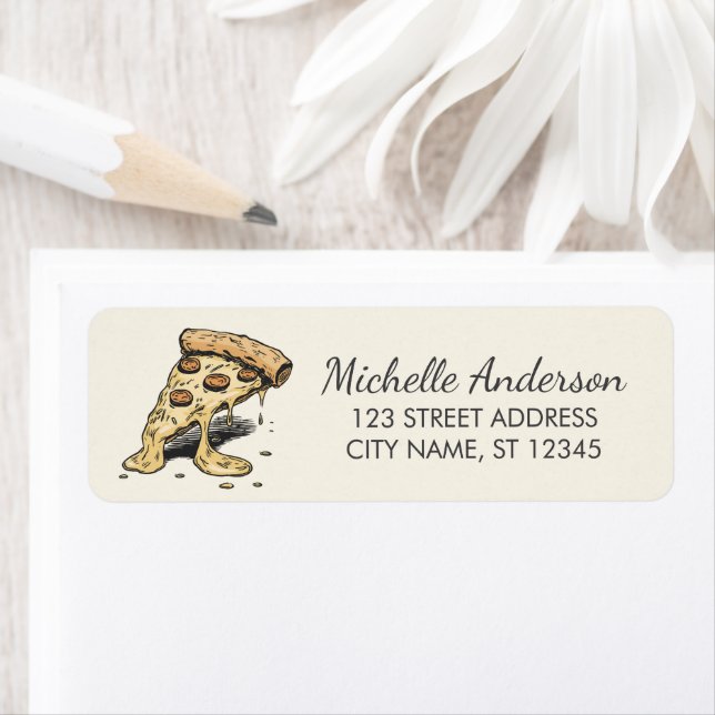 Cute Italian Pizzeria Pizza Return Address         (Insitu)