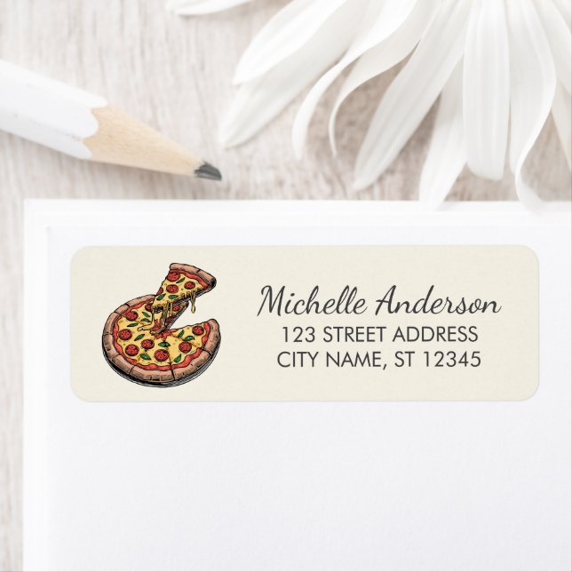 Cute Italian Pizzeria Pizza Return Address         (Insitu)