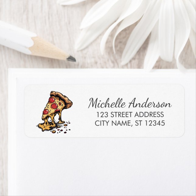 Cute Italian Pizzeria Pizza Return Address         (Insitu)