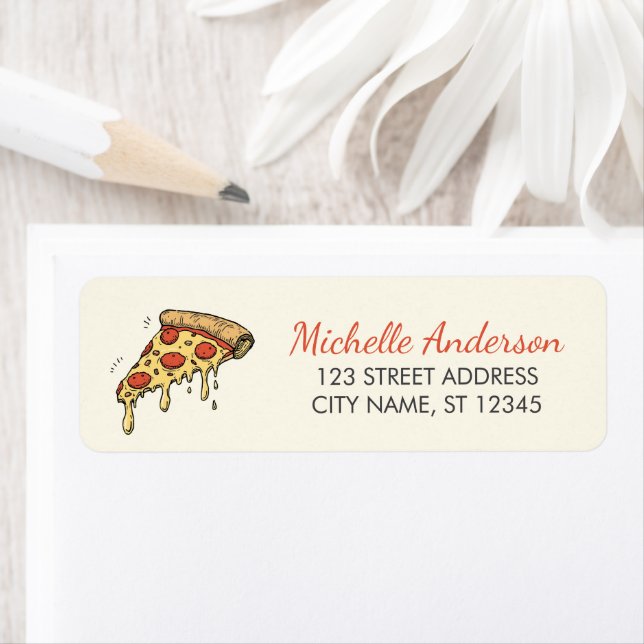 Cute Italian Pizzeria Pizza Return Address         (Insitu)