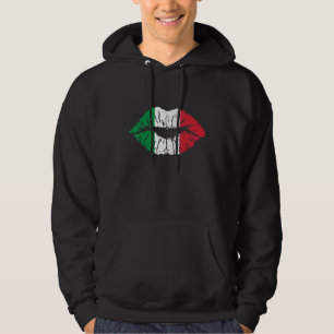 Cute Italy Flag Lips Italian Graphic Cool Italian  Hoodie