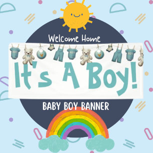 Cute It's A Boy Welcome Accueil Bannière