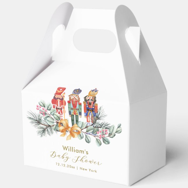Cute It's Cold Outside Nutcracker Baby Shower  Favor Box (Back)