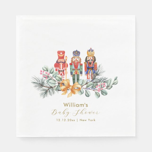 Cute It's Cold Outside Nutcracker Baby Shower  Napkin (Front)