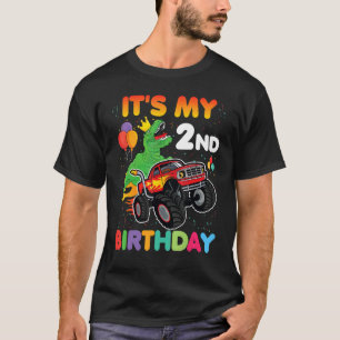 Cute It's My 2nd Birthday I'm Two Dinosaur Monster T-Shirt