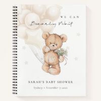 Cute Ivory Bearly Wait Bear Balloon Baby Shower