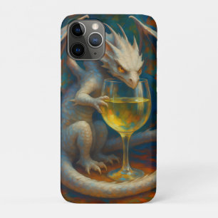 Cute Ivory Dragon & White Wine Fantasy Art iPhone 11 Pro Case