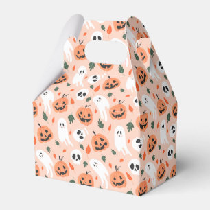 Cute Jack-O-Lantern & Ghost Pattern Favor Box