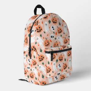 Cute Jack-O-Lantern & Ghost Pattern Printed Backpack