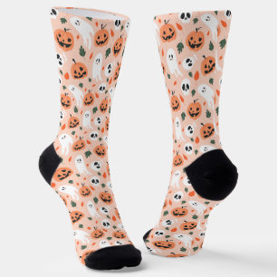 Cute Jack-O-Lantern & Ghost Pattern Socks