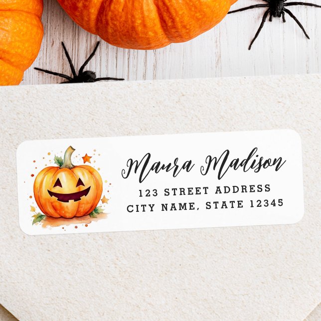 Cute Jack o lantern Halloween return address (Cute Jack o lantern Halloween return address Label)