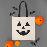 Cute Jack O Lantern Pumpkin Face Halloween Tote Bag<br><div class="desc">Celebrate Halloween in style with this cute pumpkin face tote bag. This fun jack o lantern design has a happy toothy grin!</div>