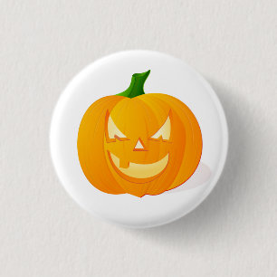 Cute Jack O Lantern Pumpkin Halloween  1 Inch Round Button