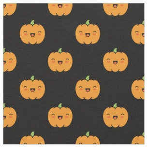 Cute Jack-O-Lantern Pumpkin Pattern Fabric