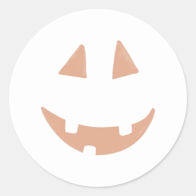Cute Jack O'Lantern Pumpkin Happy Halloween Classic Round Sticker (Front)