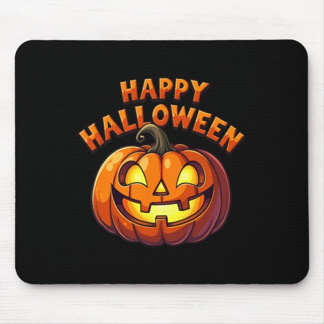 Cute Jack O'lantern Pumpkin Happy Halloween  Mouse Pad (Front)