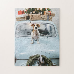 Cute Jack Russel at Christmas Jigsaw Puzzle