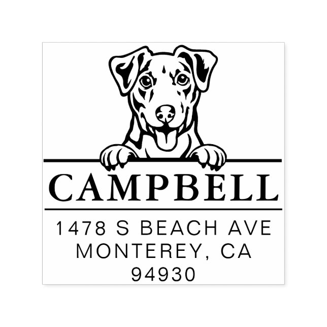 Cute Jack Russel Custom Dog Address Stamp  (Design)