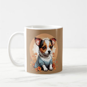 Cute Jack Russel Puppy Postcard Coffee Mug