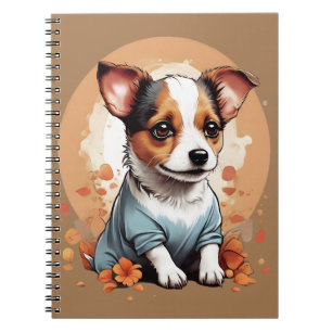 Cute Jack Russel Puppy Postcard Notebook