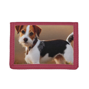 Cute Jack Russel Terrier Dog Photograph Trifold Wallet