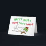Cute Jack Russell | Happy Puppy Dog Christmas Holiday Card<br><div class="desc">Happy Jack Russell Terrier puppy loves Christmas presents. Inside message: “Happy Holidays!” Inside text can be personalized with your own greeting. This cute dog holiday card is perfect for personal or business mailings. Visit Jenn's Doodle World for more pet lover's cards and gifts.</div>