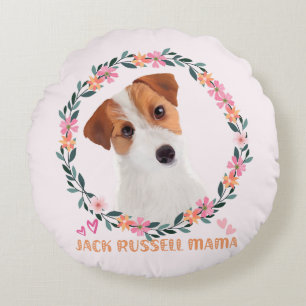 Cute Jack Russell Terrier - Jack Russell Mama Round Pillow