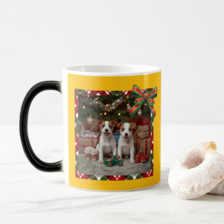 Cute Jack Russell Terrier Puppies and Christmas ♡ Magic Mug