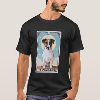 Cute Jack Russell Terrier Tarot Card Moon Men Wome T-Shirt