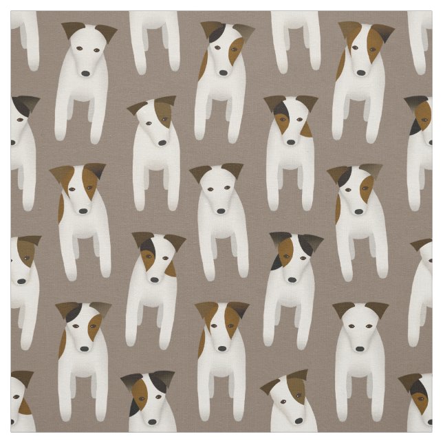 cute Jack Russell Terriers dog pattern Fabric (Swatch)