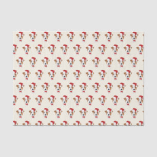 Cute Jack Russell with a Santa Hat - Christmas Tissue Paper