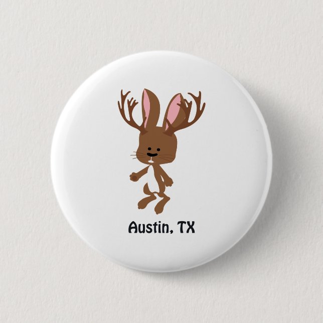 Cute Jackalope - Austin, Texas 2 Inch Round Button (Front)