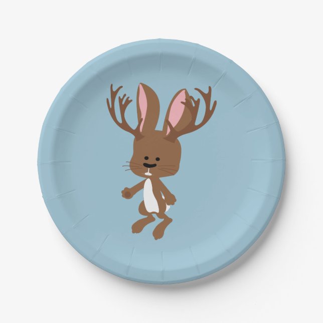 Cute Jackalope Paper Plate (Front)