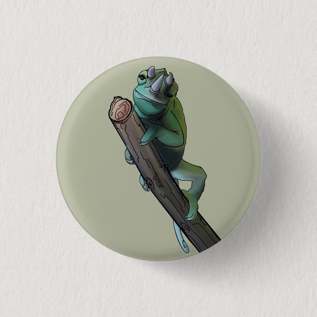 Cute Jackson’s Chameleon 1 Inch Round Button (Front)