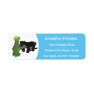 Cute jaguar black panther cat cartoon illustration