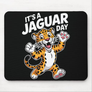 Cute Jaguar Day Cartoon Animal Jungle Mouse Pad
