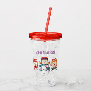 Cute jam session cartoon musician humour acrylic tumbler