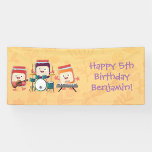 Cute jam session cartoon musician humour banner