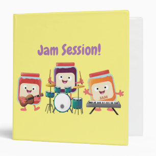 Cute jam session cartoon musician humour binder