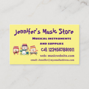 Cute jam session cartoon musician humour business card