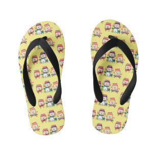 Cute jam session cartoon musician humour kid's flip flops