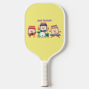 Cute jam session cartoon musician humour pickleball paddle